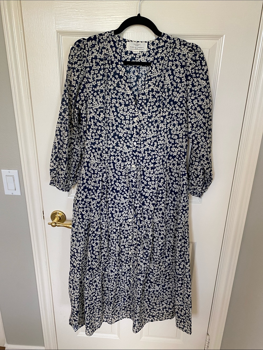 Trovata Ainsley B dress Navy and White Daisy-Print Midi Dress